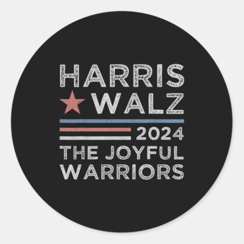 Walz The Joyful Warriors Tim_waltz Kamala_harris 2 Classic Round Sticker