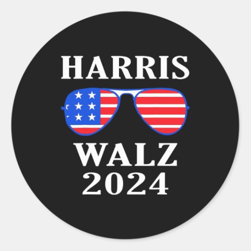 Walz Waltz 2024 Kamala Harris Waltz American Flag  Classic Round Sticker