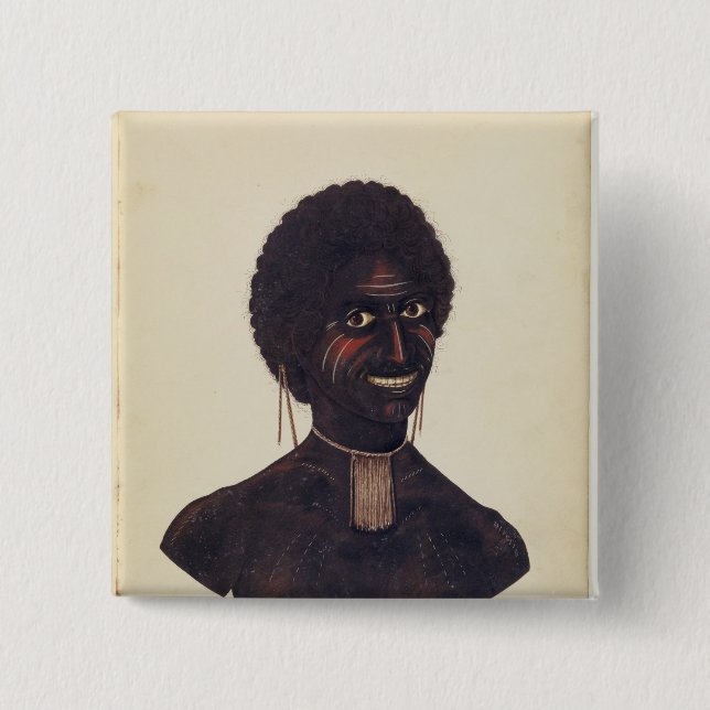 Wambela, wife of Cobbawn Wogi, native chief Pinback Button (Front)