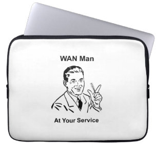 WAN Man At Your Service Retro Tech Laptop Sleeve