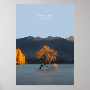 Wanaka, New Zealand Travel Artwork Poster