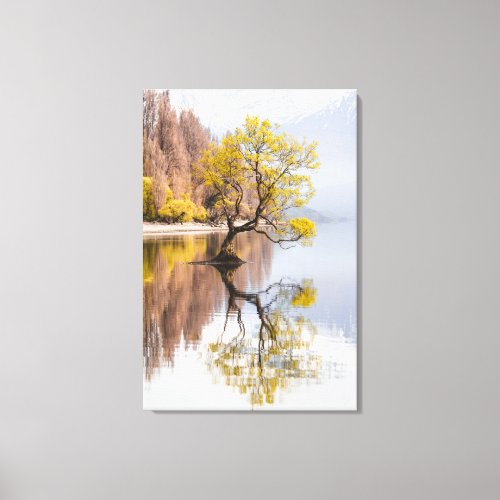 Wanaka Tree Autumn Nature Landscape Photography Canvas Print