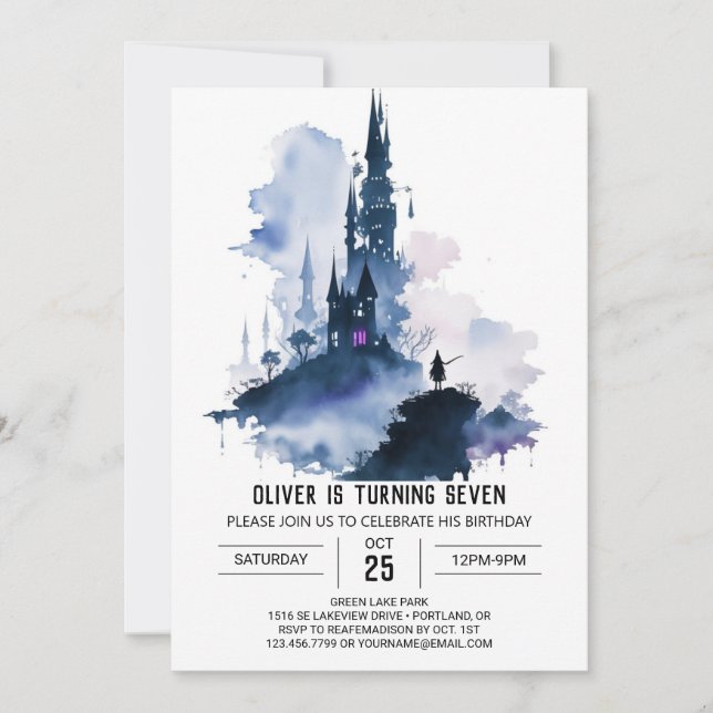 Wand Wielder Wizard Birthday Invitation (Front)