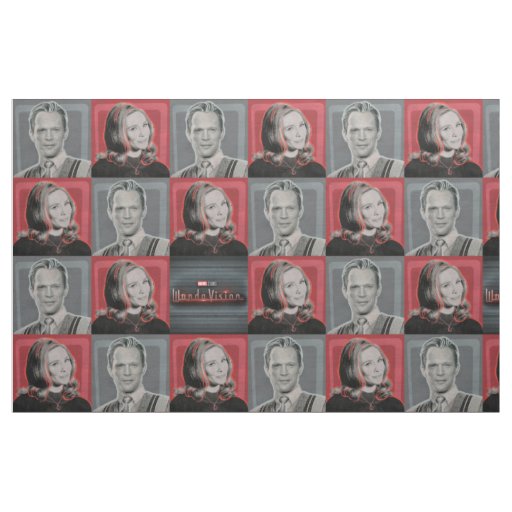Wanda and Vision Retro Checker Pattern Fabric