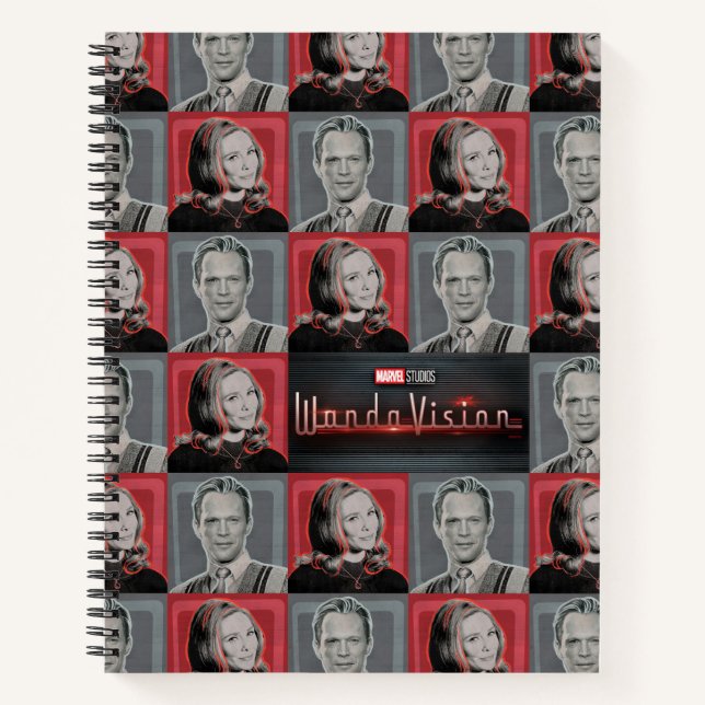 Wanda and Vision Retro Checker Pattern Notebook (Front)
