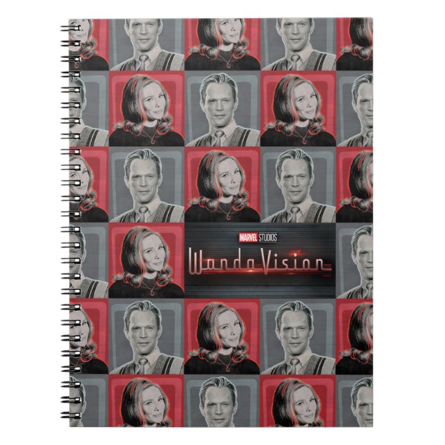 Wanda and Vision Retro Checker Pattern Notebook (Front)