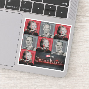 Wanda and Vision Retro Checker Pattern Sticker