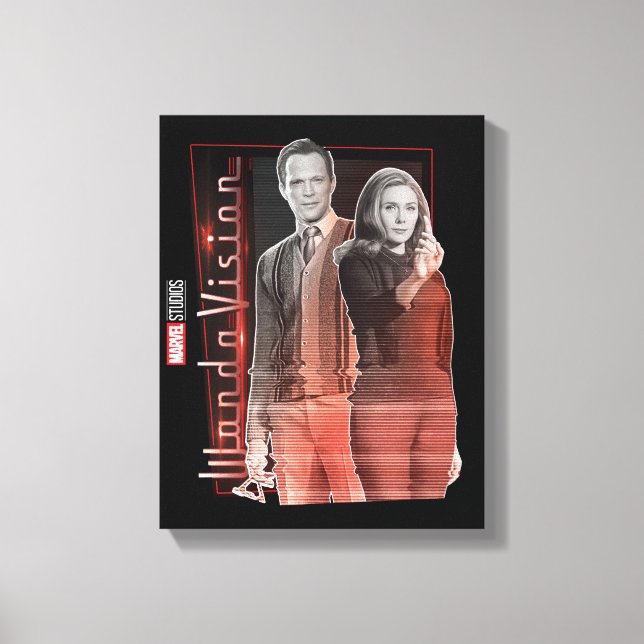 Wanda and Vision Retro Couple Canvas Print (Front)
