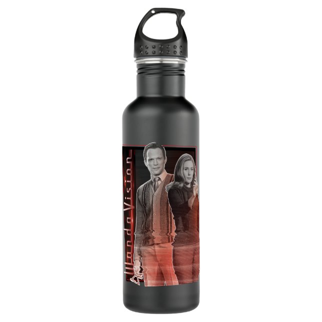 Wanda and Vision Retro Couple Stainless Steel Water Bottle (Front)