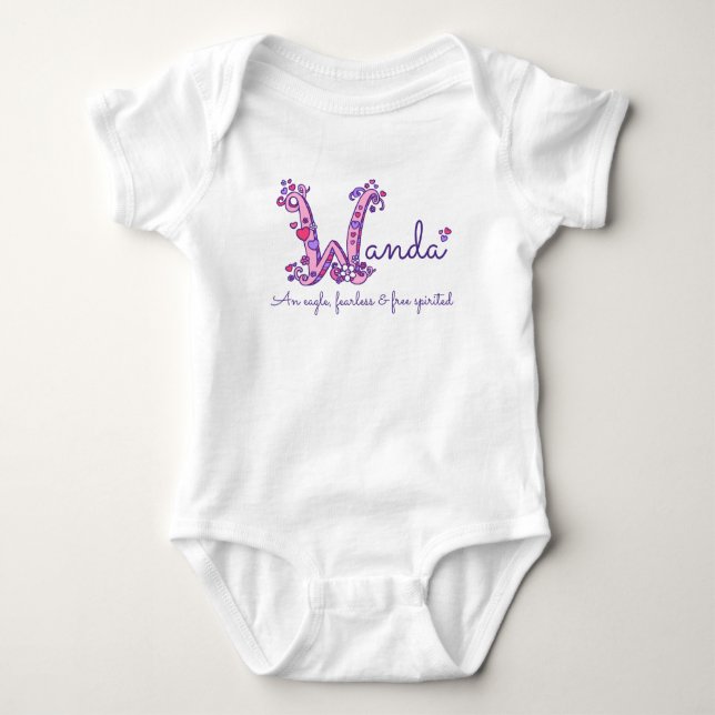 Wanda girls name & meaning baby bodysuit (Front)