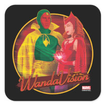 WandaVision Halloween Graphic Square Sticker