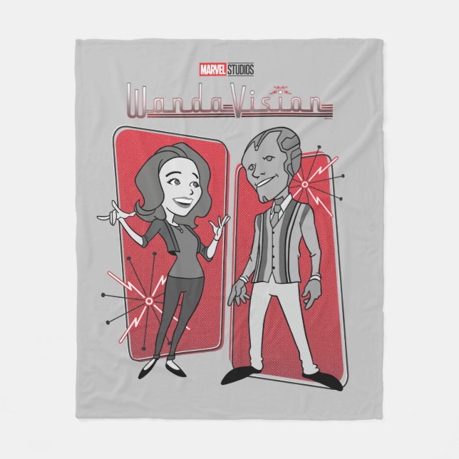 WandaVision Retro Animation Graphic Fleece Blanket (Front)