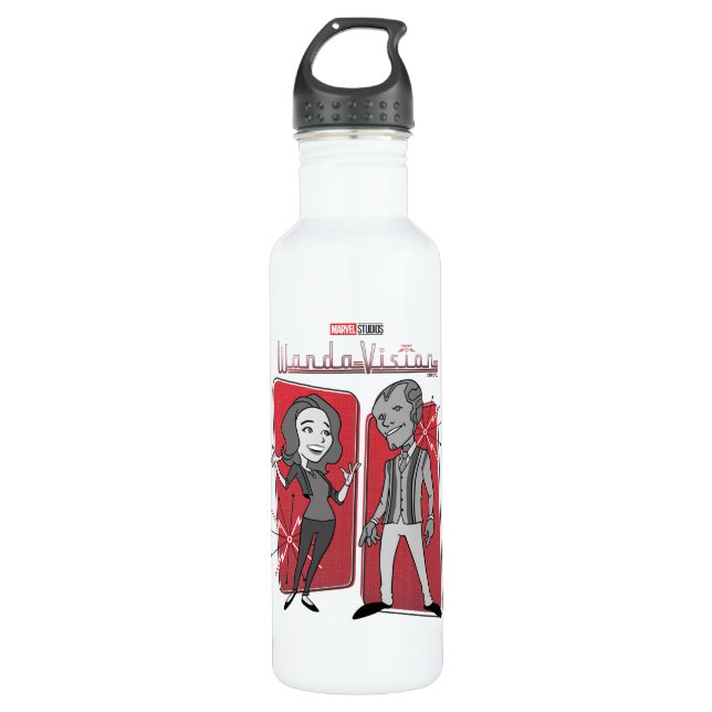 WandaVision Retro Animation Graphic Stainless Steel Water Bottle (Front)