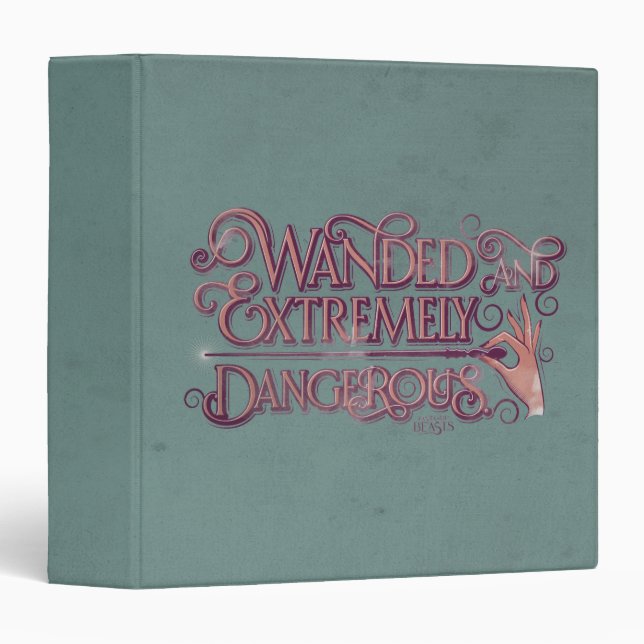Wanded And Extremely Dangerous Graphic - Pink 3 Ring Binder (Front/Spine)