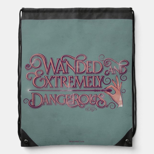 Wanded And Extremely Dangerous Graphic - Pink Drawstring Bag (Front)