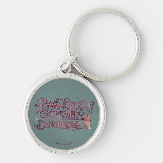Wanded And Extremely Dangerous Graphic - Pink Keychain (Front)