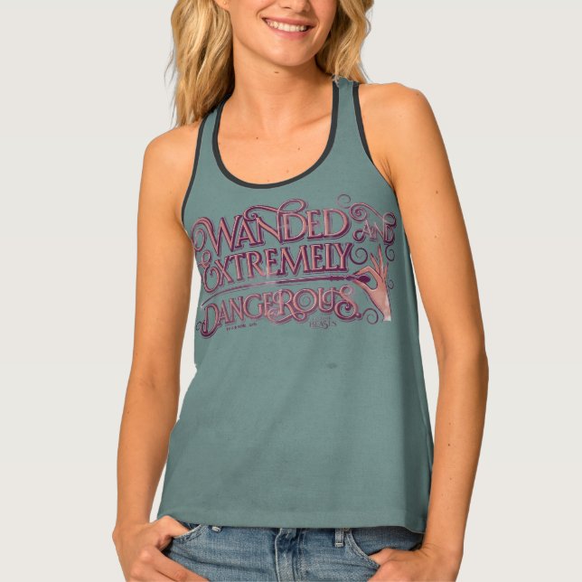 Wanded And Extremely Dangerous Graphic - Pink Tank Top (Front)