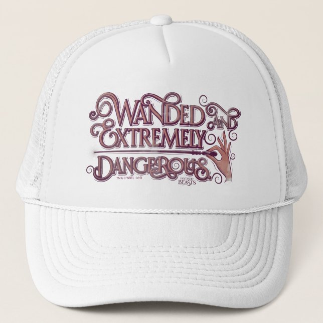 Wanded And Extremely Dangerous Graphic - Pink Trucker Hat (Front)