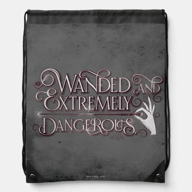 Wanded And Extremely Dangerous Graphic - White Drawstring Bag (Front)