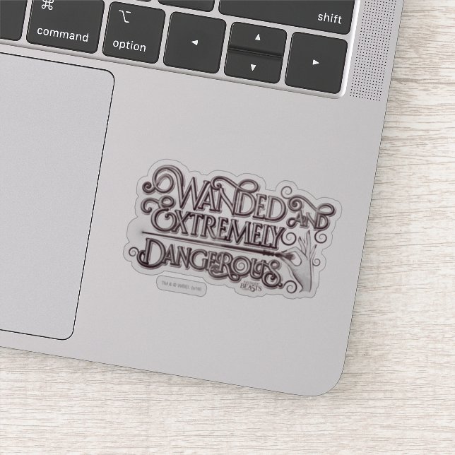 Wanded And Extremely Dangerous Graphic - White Sticker (Detail)