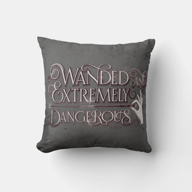 Wanded And Extremely Dangerous Graphic - White Throw Pillow (Front)