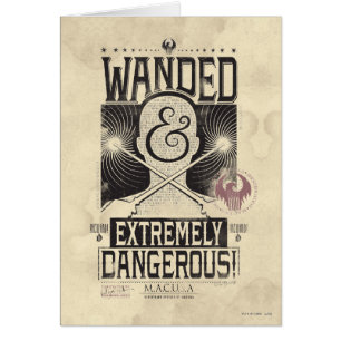 Wanded & Extremely Dangerous Wanted Poster - Black Cards