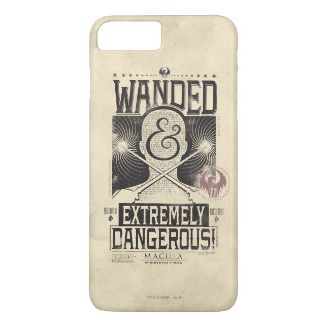 Wanded & Extremely Dangerous Wanted Poster - Black Case-Mate iPhone Case (Back)