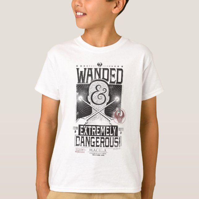 Wanded & Extremely Dangerous Wanted Poster - Black T-Shirt (Front)