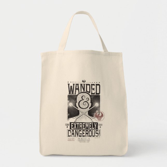 Wanded & Extremely Dangerous Wanted Poster - Black Tote Bag (Front)