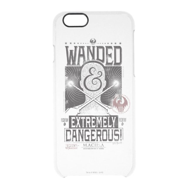 Wanded & Extremely Dangerous Wanted Poster - Black Uncommon iPhone Case (Back)