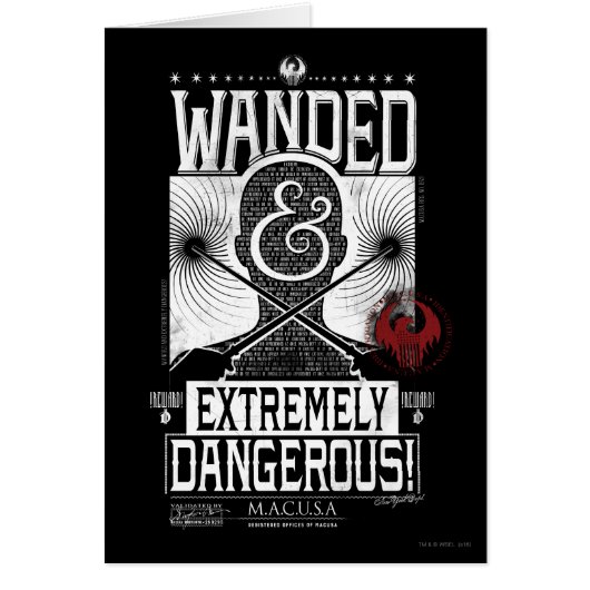 Wanded & Extremely Dangerous Wanted Poster - White Cards (Front)