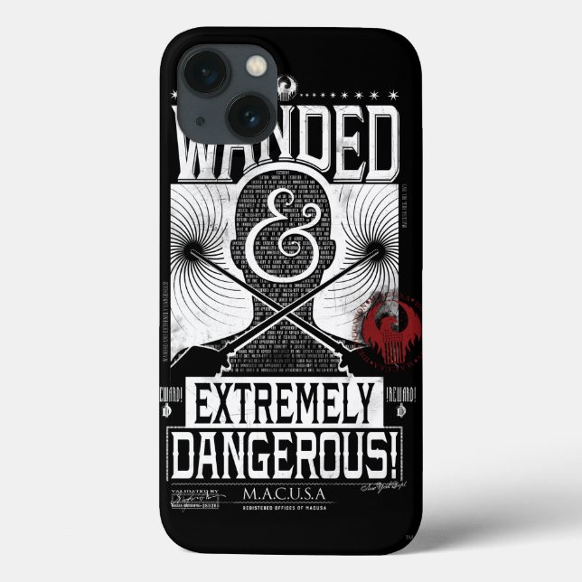 Wanded & Extremely Dangerous Wanted Poster - White Case-Mate iPhone Case (Back)