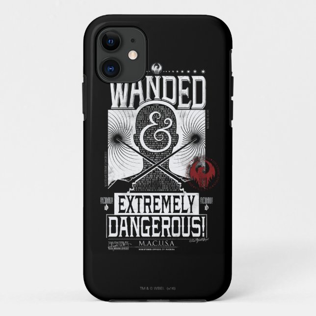 Wanded & Extremely Dangerous Wanted Poster - White Case-Mate iPhone Case (Back)