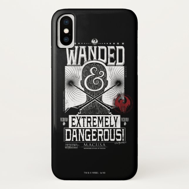 Wanded & Extremely Dangerous Wanted Poster - White Case-Mate iPhone Case (Back)