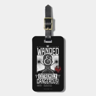 Wanded & Extremely Dangerous Wanted Poster - White Luggage Tag