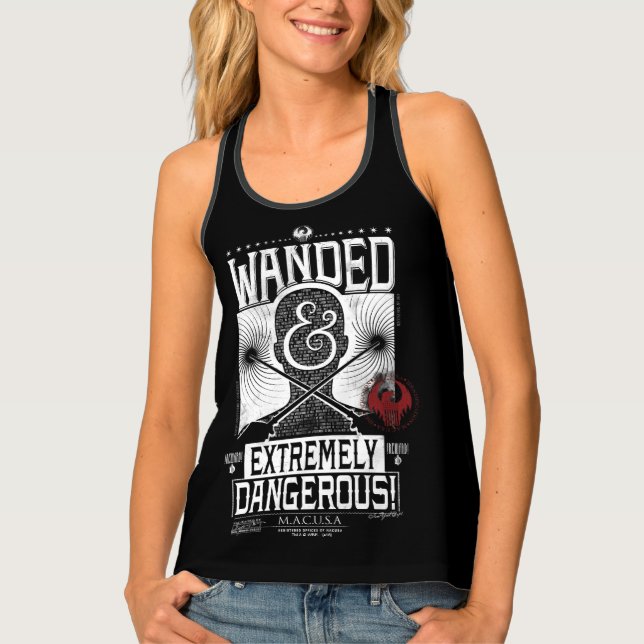 Wanded & Extremely Dangerous Wanted Poster - White Tank Top (Front)