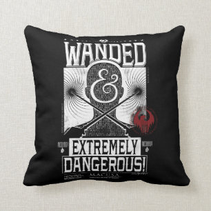 Wanded & Extremely Dangerous Wanted Poster - White Throw Pillow