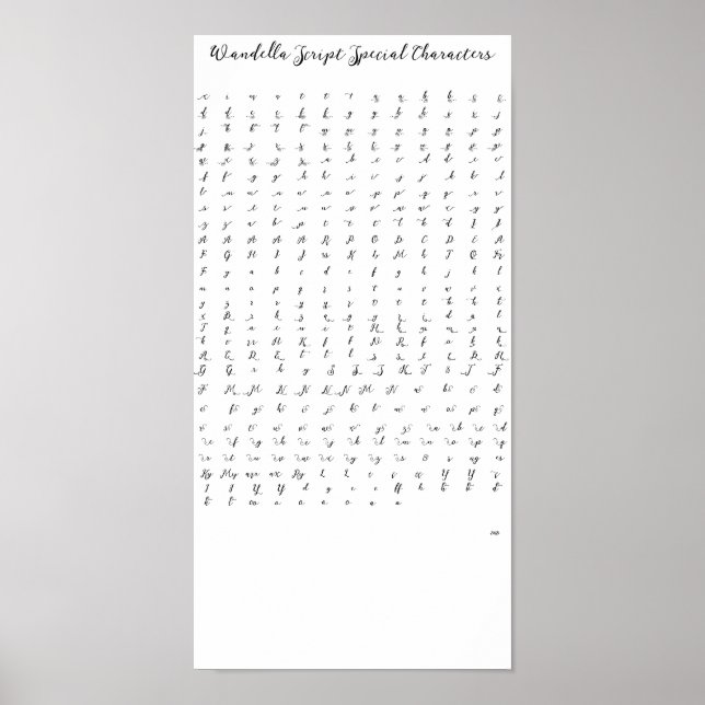 Wandella Script Special Characters Poster (Front)