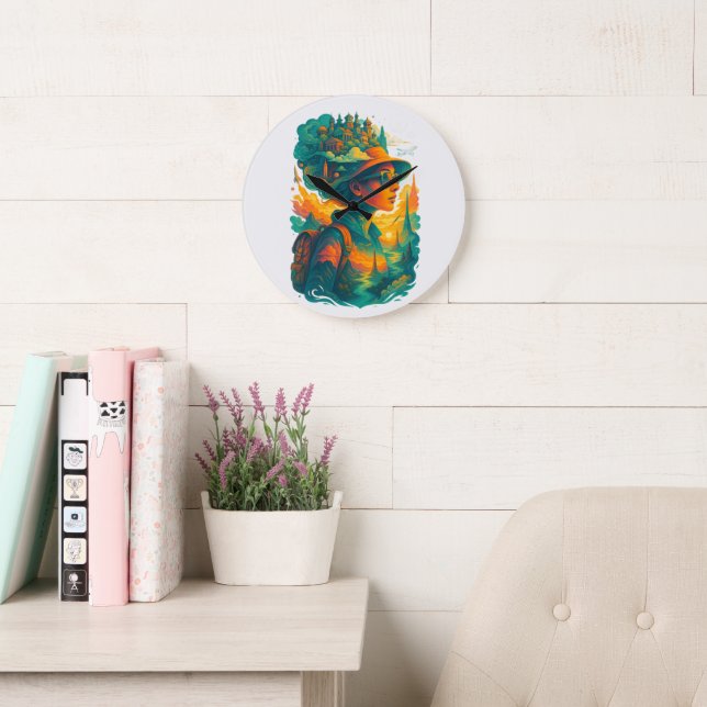 Wander far. Dream big. Live free. Large Clock (Reading Room)