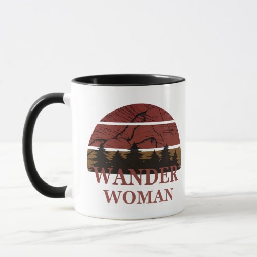 Wander hiking hike camping woman vintage mug