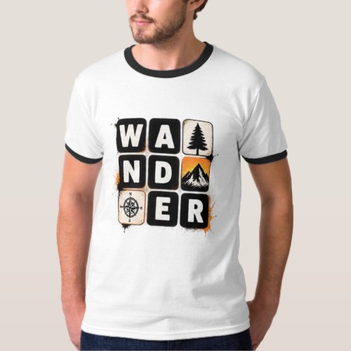 Wander – Minimal Travel & Adventure Typography T-S T-Shirt