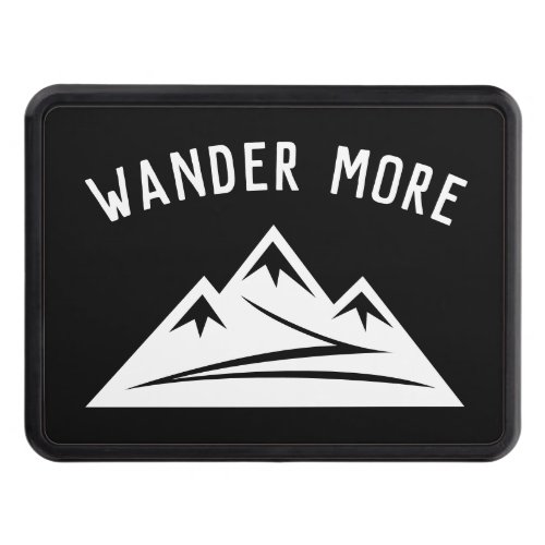 Wander more mountain peaks logo car hitch cover
