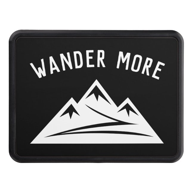Wander more mountain peaks logo car hitch cover (Front)