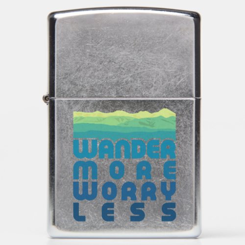  Wander More Worry Lessblue gradient Zippo Lighter