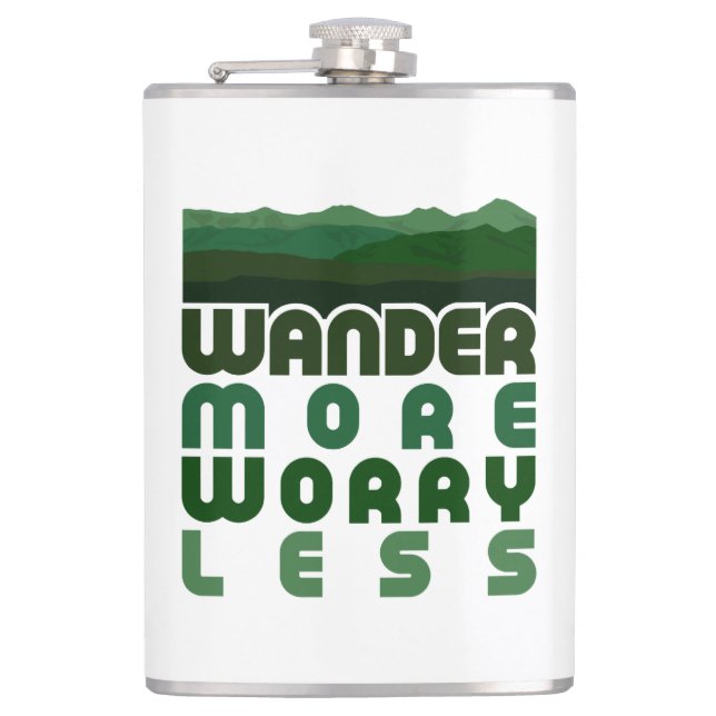 Wander More Worry Less  Flask (Front)