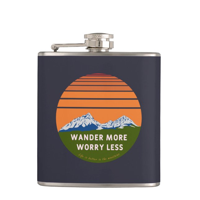 Wander more Worry less Flask (Front)