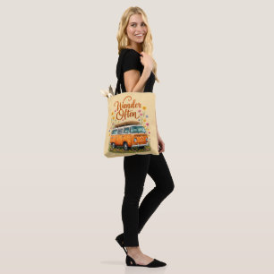 Wander Often – Retro Camper Van Floral Tote Bag