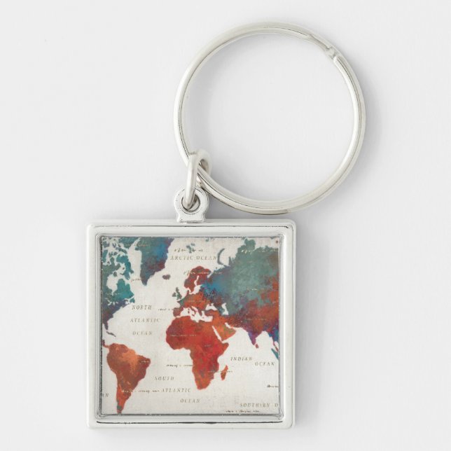 Wander Often, Wander Always Map With Quote Keychain (Front)