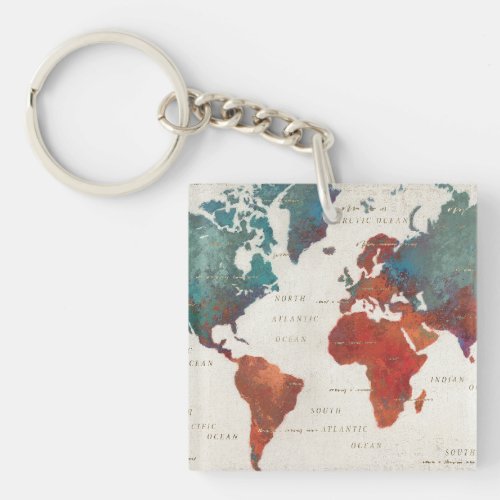 Wander Often Wander Always Map With Quote Keychain