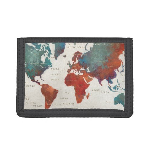 Wander Often Wander Always Map With Quote Tri_fold Wallet